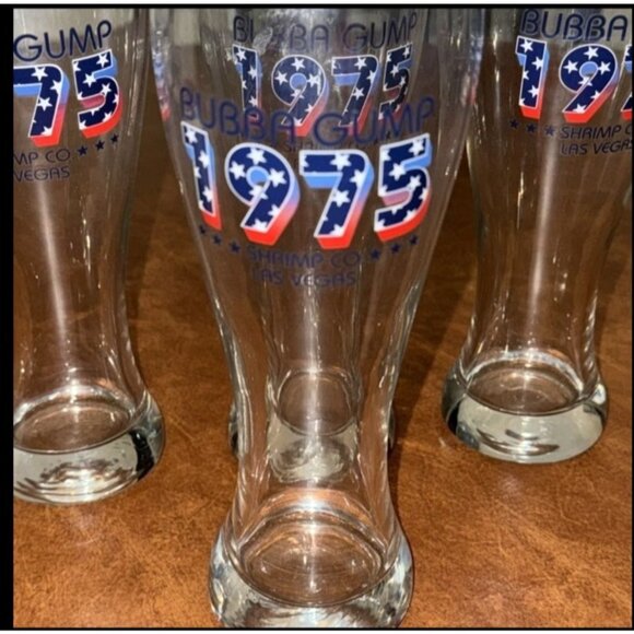 Bubba Gump Shrimp Co. 1975 Pilsner Glass Set Las Vegas Souvenir - Picture 2 of 3